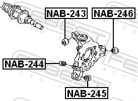 NAB244 Febest Сайлентблок цапфы