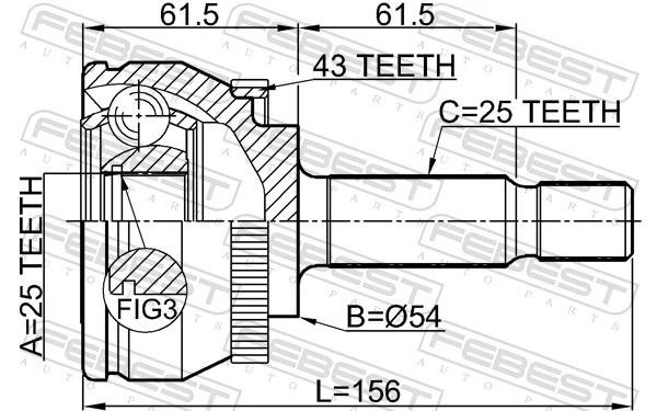 ШРУС наружный передний MR110030 Mitsubishi