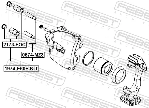 1974E60FKIT Febest Направляющая суппорта заднего