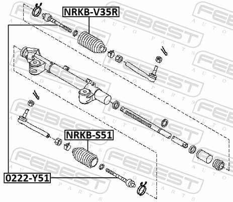 0222Y51 Febest Тяги рулевые