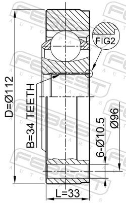 0111MCV10 Febest ШРУС внутренний, передний
