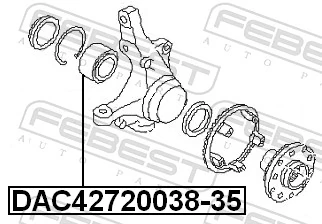 DAC4272003835 Febest Подшипник ступицы передней