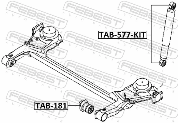 TAB577KIT Febest втулка крепления заднего амортизатора