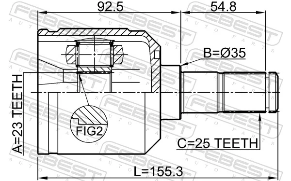 0411N11W Febest ШРУС внутренний, передний