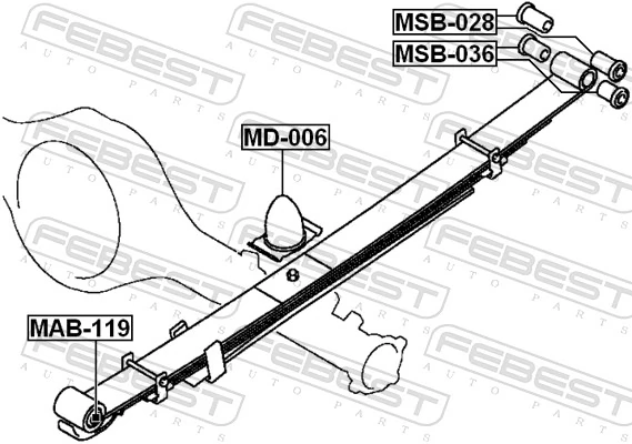MD006 Febest Отбойник задней рессоры