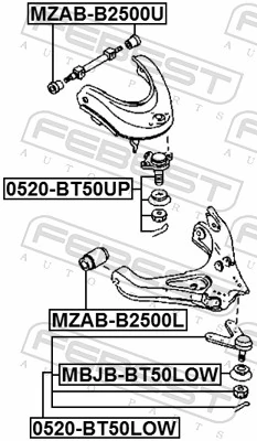 MZABB2500L Febest Сайлентблок нижнего переднего рычага
