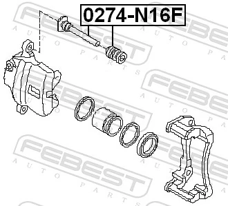 0274N16F Febest Направляющая тормозного суппорта