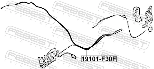 19101F30F Febest Трос открывания капота передний