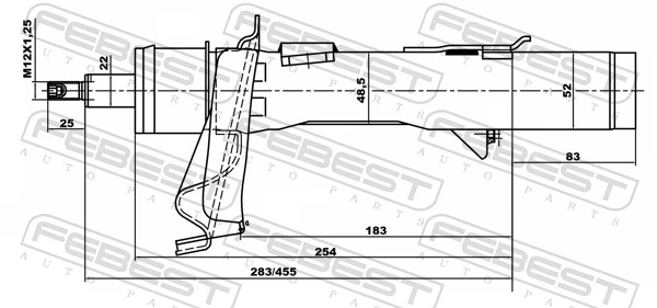 216651984FL Febest Амортизатор передний левый