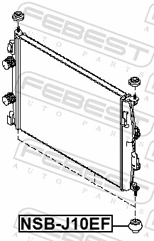 NSBJ10EF Febest Подушка радиаотра нижняя