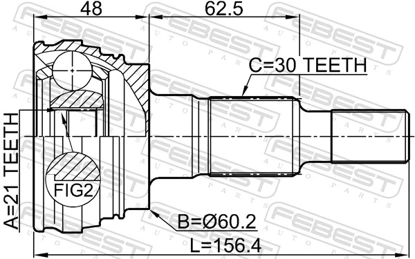 3410PANR Febest Наружная граната