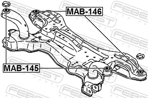 MAB145 Febest Сайлентблоки передней балки