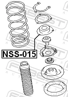 NSS015 Febest Подушка амортизатора переднего