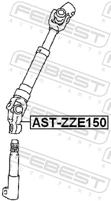 ASTZZE150 Febest Вал рулевой колонки, нижний