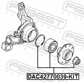 DAC42770039KIT Febest Подшипник ступицы задней