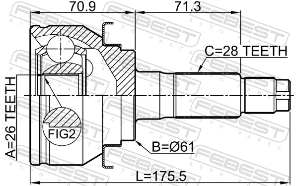 2110TKE Febest Наружная граната
