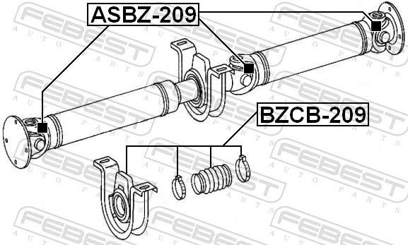 BZCB209 Febest Подвесной подшипник кардана