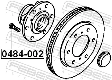 0484002 Febest Шпилька колесная, задняя