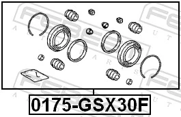 0175GSX30F Febest Ремкомплект суппорта тормозного, переднего