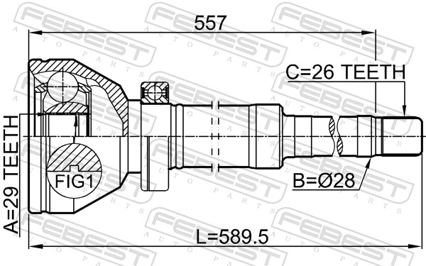 2711XC90WDRH Febest Граната внутренняя передняя правая