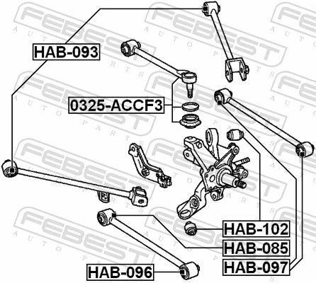 HAB085 Febest Сайлентблок задней тяги