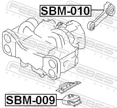 Coxim (suporte) dianteiro de motor Subaru Legacy 2 BD, BG