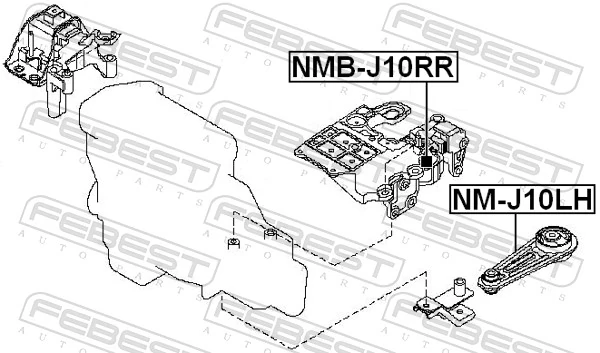 NMBJ10RR Febest Подушка (опора) двигателя, задняя (сайлентблок)