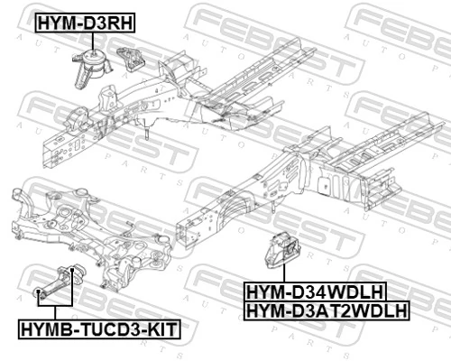 HYMBD3RKIT Febest Подушка передней опоры двигателя