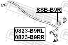 SSBB9R Febest Прокладка стабильзатора заднего