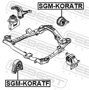 SGMKORATR Febest Задняя подушка двигателя