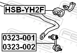 HSBYH2F Febest Разрезная втулка стабилизатора