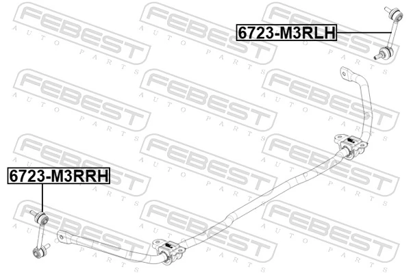 6723M3RLH Febest Стойка стабилизатора задняя левая