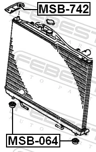 MSB064 Febest Подушка радиаотра нижняя