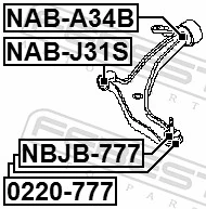 NABA34B Febest Сайлентблок нижнего переднего рычага