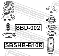 SBD002 Febest Пыльники и отбойники амортизатора