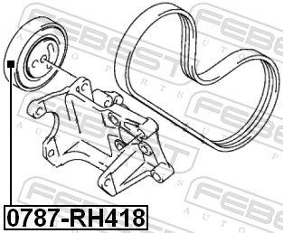 0787RH418 Febest Ролик натяжителя ремня агрегатов