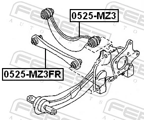 0525MZ3FR Febest Диагональный рычаг
