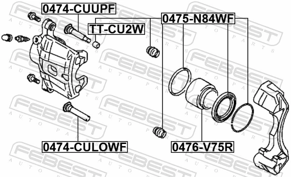 MR407126 Mitsubishi Ремкомплект суппорта тормозного, переднего