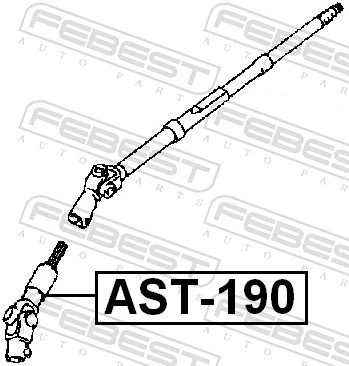 AST190 Febest Рулевой кардан нижний