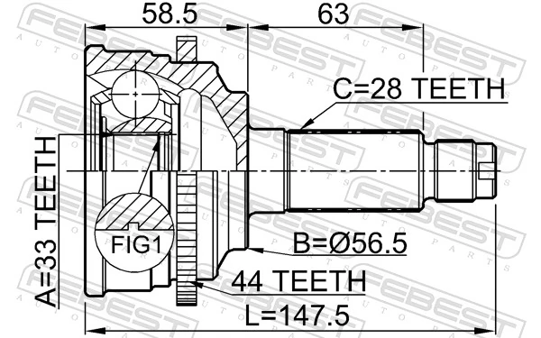 0510M6A44 Febest Наружная граната