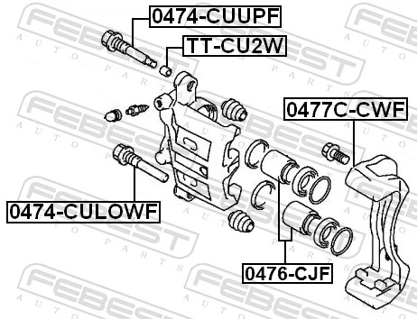 0477CCWF Febest Скоба суппорта переднего