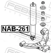 NAB261 Febest Сайлентблок амортизатора переднего