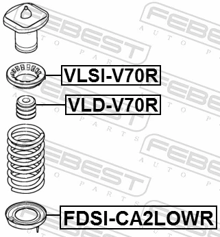 VLSIV70R Febest Резиновое кольцо пружины задней