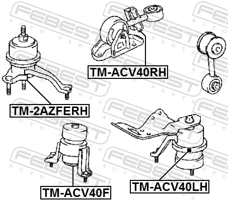 TMACV40LH Febest Подушка (опора) двигателя, левая