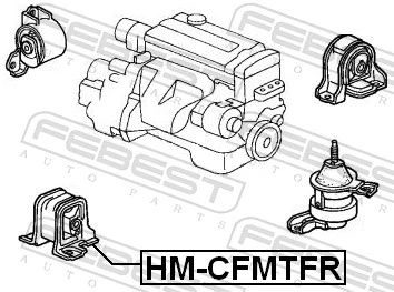 HMCFMTFR Febest Подушка передней опоры двигателя