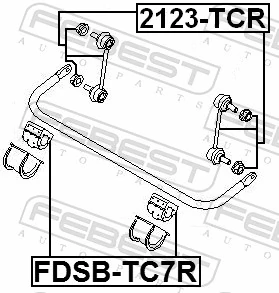 2123TCR Febest Тяжка стабилизатора, заднего