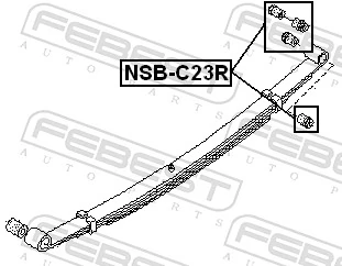 NSBC23R Febest Сайлентблок задней рессоры, задний