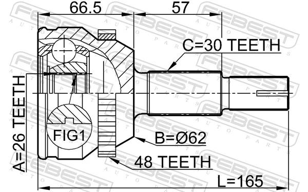 0110MCV30A48 Febest Наружная граната