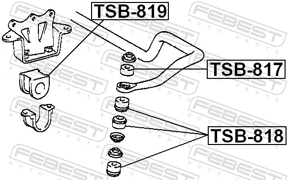 TSB817 Febest Втулка штока амортизатора переднего