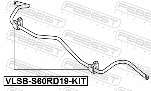 VLSBS60RD19KIT Febest Прокладка стабильзатора заднего